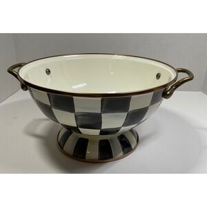 MacKenzie-Childs Courtly Check Enamel Almost Everything Bowl Black White